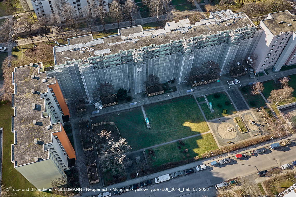 07.02.2023 - Luftbilder von der Sanierung in der Kurt-Eisner-Straße in Neuperlach